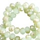 Top Facet kralen 6x4mm disc Margarita green-half champagne pearl high shine coating